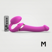 Ярко-розовый безремневой страпон Multi Orgasm Size M с клиторальной стимуляцией - Strap-on-me - купить с доставкой в Ставрополе