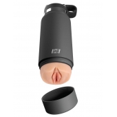 Серый мастурбатор в виде бутылки F*ck Flask - Pipedream - в Ставрополе купить с доставкой