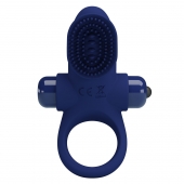 Синее эрекционное виброкольцо в клиторальной щеточкой - Baile - в Ставрополе купить с доставкой