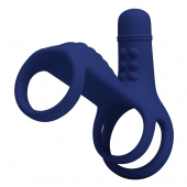 Синяя вибронасадка на пенис Vibrating Penis Sling - Baile - в Ставрополе купить с доставкой