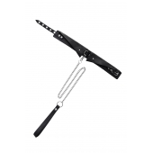 Черный кожаный ошейник-воротник с поводком - Pecado - купить с доставкой в Ставрополе