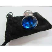 Анальное украшение BUTT PLUG  Small с синим кристаллом - 7 см. - Anal Jewelry Plug - купить с доставкой в Ставрополе