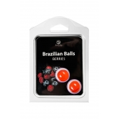 Набор из 2 шариков с массажным маслом Brazilian Balls с ароматом ягод - Secret Play - купить с доставкой в Ставрополе