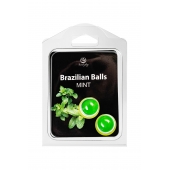 Набор из 2 шариков с массажным маслом Brazilian Balls с ароматом мяты - Secret Play - купить с доставкой в Ставрополе