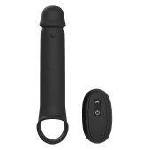 Черная насадка-удлинитель с вибрацией Vibrating Extender With Remote - Dream Toys - в Ставрополе купить с доставкой
