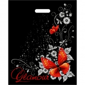 Черный пакет Glamour с вырубной ручкой (38х47 см) - Сима-Ленд - купить с доставкой в Ставрополе