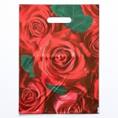 Пакет с цветочным принтом и вырубной ручкой (30х40 см) - Сима-Ленд - купить с доставкой в Ставрополе