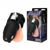 Черная клетка для пениса Silicone Small 2 in Cock Cage With Ball Divider - BlueLine - купить с доставкой в Ставрополе