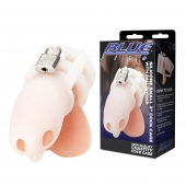 Белая клетка для пениса Silicone Small 2 in Cock Cage With Ball Divider - BlueLine - купить с доставкой в Ставрополе