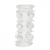 Прозрачная насадка на пенис с шипами и бугорками JELLY JOY LUST CLUSTER CLEAR - Dream Toys - в Ставрополе купить с доставкой