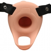 Телесный полый страпон 2  Erection 28X Smooth Vibrating Silicone Penis Sheath - 16 см. - XR Brands - купить с доставкой в Ставрополе