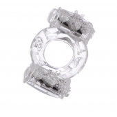 Прозрачное виброкольцо с двумя вибропульками - Toyfa Basic - в Ставрополе купить с доставкой