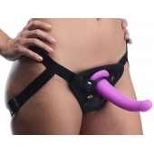 Лиловый поясной страпон Navigator Silicone G-Spot Dildo with Harness - 17,8 см. - XR Brands - купить с доставкой в Ставрополе