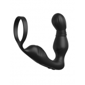 Черный вибростимулятор простаты с эрекционным кольцом Ass-Gasm Pro P-Spot Milker - Pipedream - в Ставрополе купить с доставкой