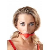 Силиконовый кляп-шар на чёрных ремешках Red Gag silicone - Orion - купить с доставкой в Ставрополе