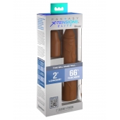 Коричневая насадка на член 2  Silicone X-tension - 20,3 см. - Pipedream - в Ставрополе купить с доставкой