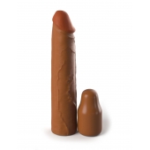 Коричневая насадка на член 2  Silicone X-tension - 20,3 см. - Pipedream - в Ставрополе купить с доставкой