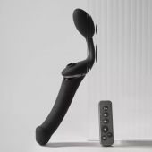 Черный безремневой вибрострапон Strap-On-Me Multi Orgasm Size XL - Strap-on-me - купить с доставкой в Ставрополе