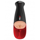 Телесный мастурбатор-вагина в черной колбе с вибрацией Fuck-O-Matic Pro XL - Pipedream - в Ставрополе купить с доставкой