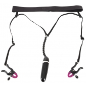 Женские вибростринги с зажимами для половых губ Spreader String with Vibrator - Orion - купить с доставкой в Ставрополе