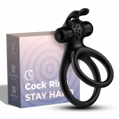 Черное эрекционное виброкольцо с подхватом мошонки Stay Hard - Boys of Toys - в Ставрополе купить с доставкой