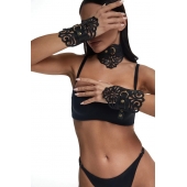 Фигурный набор для БДСМ-игр с узорами и золотистой фурнитурой - Crazy Handmade - купить с доставкой в Ставрополе