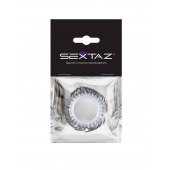 Эластичное эрекционное колечко с черными «ресничками» - Sextaz - в Ставрополе купить с доставкой