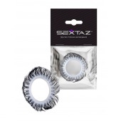 Эластичное эрекционное колечко с черными «ресничками» - Sextaz - в Ставрополе купить с доставкой