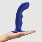 Синяя насадка-стимулятор Strap-On-Me Tapping Dildo Wave - Strap-on-me - купить с доставкой в Ставрополе