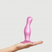 Розовая насадка Strap-On-Me Dildo Plug Curvy size M - Strap-on-me - купить с доставкой в Ставрополе
