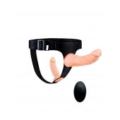 Женский страпон с 2 насадками, вибрацией и пультом ДУ - Erowoman-Eroman - купить с доставкой в Ставрополе