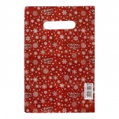 Красный подарочный новогодний пакет с вырубной ручкой (20х30 см) - Сима-Ленд - купить с доставкой в Ставрополе