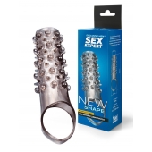 Дымчатая насадка на пенис с шипами и выпуклостями - 12 см. - Sex Expert - в Ставрополе купить с доставкой