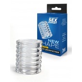 Прозрачная сквозная насадка на пенис с ребрышками - Sex Expert - в Ставрополе купить с доставкой