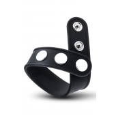 Черное эрекционное кольцо на кнопках - Blush Novelties - в Ставрополе купить с доставкой