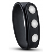 Черное эрекционное кольцо на кнопках - Blush Novelties - в Ставрополе купить с доставкой