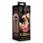 Коричневый мастурбатор-ротик Krystal Vibrating Masturbator - Blush Novelties - в Ставрополе купить с доставкой