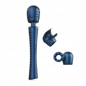 Синий вибромассажёр с насадками Man.wand Edgy - Manwan - в Ставрополе купить с доставкой