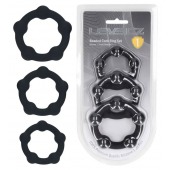 Набор из 3 эрекционных колец Beaded Silicone Cockring Set - Shots Media BV - в Ставрополе купить с доставкой