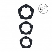 Набор из 3 эрекционных колец Beaded Silicone Cockring Set - Shots Media BV - в Ставрополе купить с доставкой