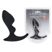 Черная анальная пробка для массажа простаты Double Ripple Silicone Prostate Massager - Shots Media BV - в Ставрополе купить с доставкой