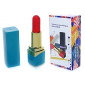 Голубой мини-вибратор в форме помады - Boys of Toys