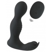 Черная анальная пробка с вибрацией, вращением и пультом ДУ RC Butt Plug with 2 Functions - Orion - в Ставрополе купить с доставкой