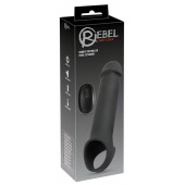 Черная вибронасадка для пениса с хомутом для мошонки и пультом ДУ Remote Controlled Penis Extension - Orion - в Ставрополе купить с доставкой