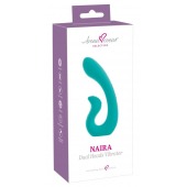 Бирюзовый вибратор NAIRA Dual Heads Vibrator - 17,5 см. - Orion