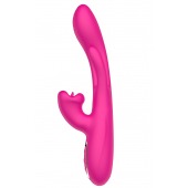 Розовый вибратор со стимуляцией клитора и фингерингом - 23,5 см. - Secwell