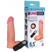 Фаллическая насадка Харнесс UNICOCK 5,5  с вибрацией - 17 см. - LOVETOY (А-Полимер) - купить с доставкой в Ставрополе