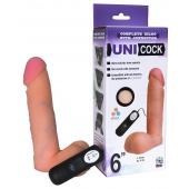 Фаллическая насадка Харнесс UNICOCK 6  с вибрацией - 18 см. - LOVETOY (А-Полимер) - купить с доставкой в Ставрополе