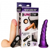 Вибрострапон с двумя насадками UniStrap - 18 и 18 см. - LOVETOY (А-Полимер) - купить с доставкой в Ставрополе