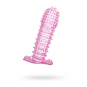 Гелевая розовая насадка с шипами - 12 см. - Toyfa Basic - в Ставрополе купить с доставкой